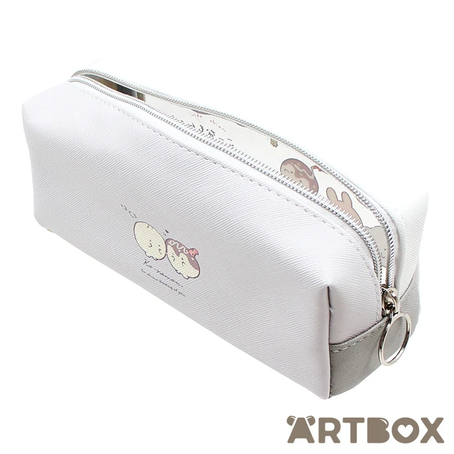 Marunimaru Food Round Animals Zipped Pencil Case White 2 Marunimaru Food Round Animals Zipped Pencil Case White - Image 2