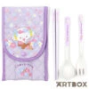 SANRIO Cogimyun Flowers Series Cutlery Set In Carrier Pouch