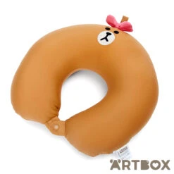 No Brand Choco Classic Design Bead Filled 2-Way Travel Cushion