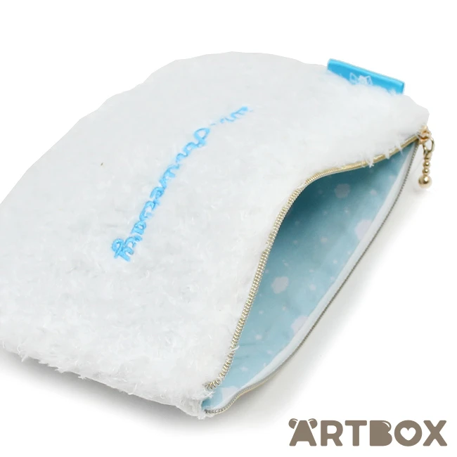 SANRIO Cinnamoroll Anniversary Fluffy Flat Zipped Pouch White 2 SANRIO Cinnamoroll Anniversary Fluffy Flat Zipped Pouch White - Image 2