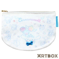 SANRIO Cinnamoroll Anniversary Fluffy Flat Zipped Pouch White