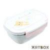 Rilakkuma Floral Pattern Simple Bento Box With Two Clips