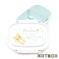 Rilakkuma Floral Pattern Simple Bento Box With Two Clips -Fashion Gift Shop 501203 Bento RK 2 650
