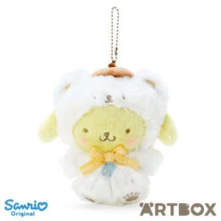 SANRIO PomPomPurin Fluffy Snow Plush Mascot Keychain