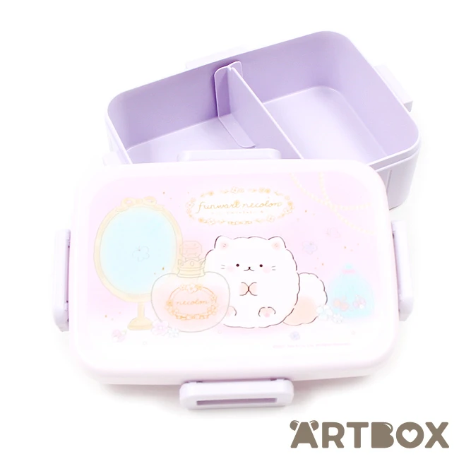 Funwari Nekolon Fluffy Cats Bento Box With Four Clips 2 Funwari Nekolon Fluffy Cats Bento Box With Four Clips - Image 2