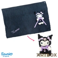 SANRIO Kuromi Mascot Style Fluffy Blanket With Applique