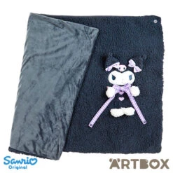 SANRIO Kuromi Mascot Style Fluffy Blanket With Applique -Fashion Gift Shop 627178 Blanket KU 3 650