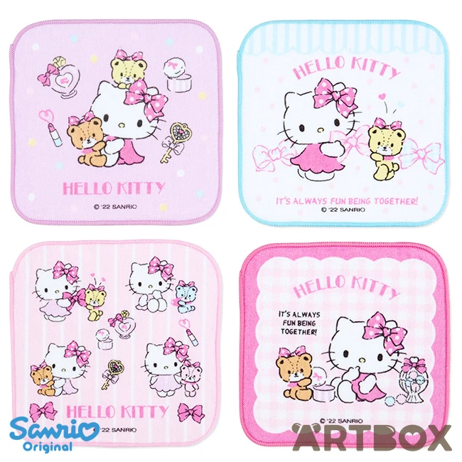 SANRIO Hello Kitty Ribbon Set Of 4 Petite Towels 1 SANRIO Hello Kitty Ribbon Set Of 4 Petite Towels