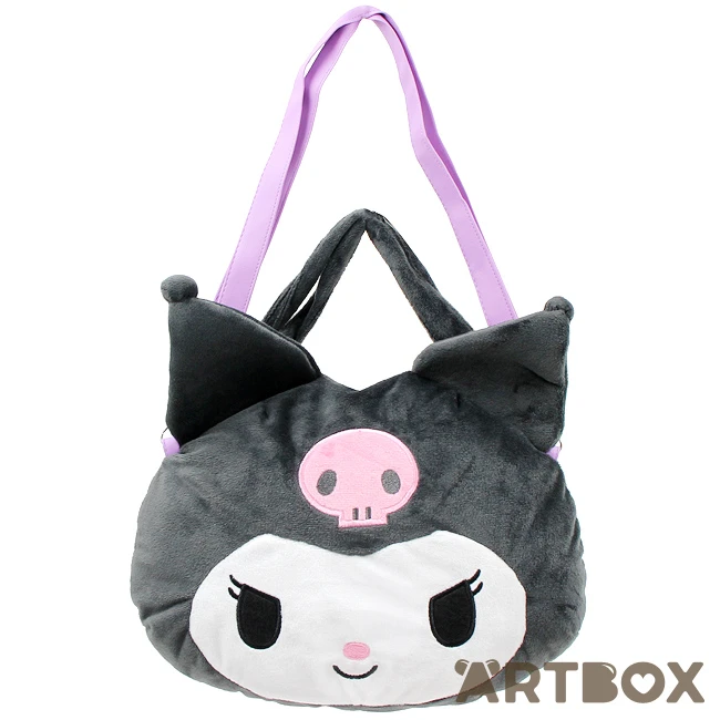 SANRIO Kuromi Face Design Plush Shoulder Hand Bag 1 SANRIO Kuromi Face Design Plush Shoulder Hand Bag