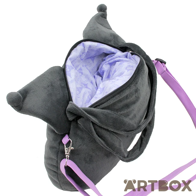 SANRIO Kuromi Face Design Plush Shoulder Hand Bag 2 SANRIO Kuromi Face Design Plush Shoulder Hand Bag - Image 2