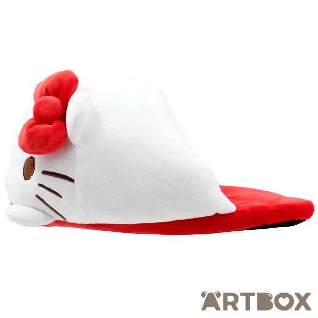 SANRIO Hello Kitty Classic 3D Face Design Soft Plush Slippers 2 SANRIO Hello Kitty Classic 3D Face Design Soft Plush Slippers - Image 2