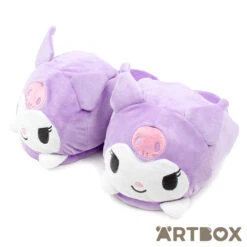 SANRIO Kuromi Classic 3D Face Design Soft Plush Slippers