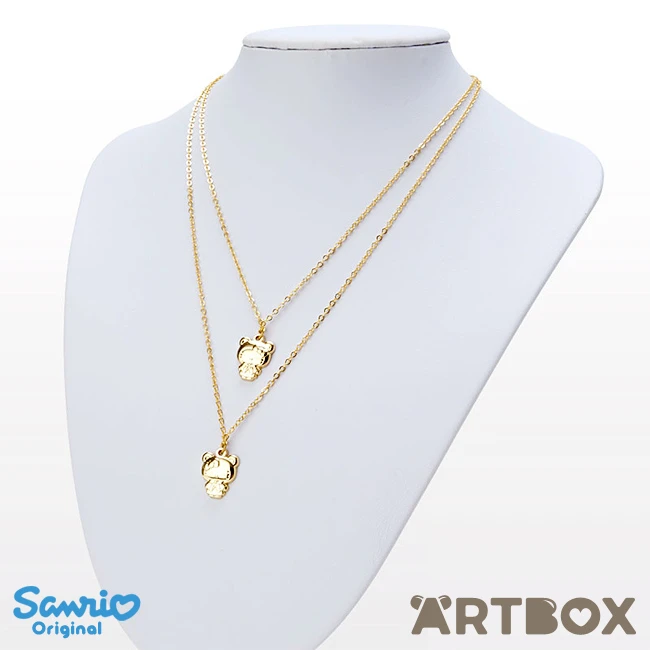 SANRIO Hello Kitty & Mimmy Bear Cape Gold Plated Two Strand Necklace 2 SANRIO Hello Kitty & Mimmy Bear Cape Gold Plated Two Strand Necklace - Image 2
