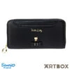 SANRIO Hello Kitty Black Bow Decoration Zipped Long Wallet