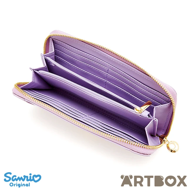 SANRIO Kuromi Purple Bow Decoration Zipped Long Wallet 2 SANRIO Kuromi Purple Bow Decoration Zipped Long Wallet - Image 2