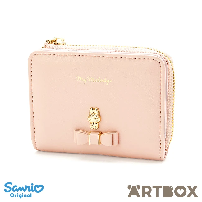 SANRIO My Melody Pink Bow Decoration Folding Small Wallet 1 SANRIO My Melody Pink Bow Decoration Folding Small Wallet