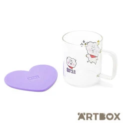 No Brand BT21 Baby RJ Sketch Glass Mug & Coaster Set -Fashion Gift Shop 685320 RJ 3 650