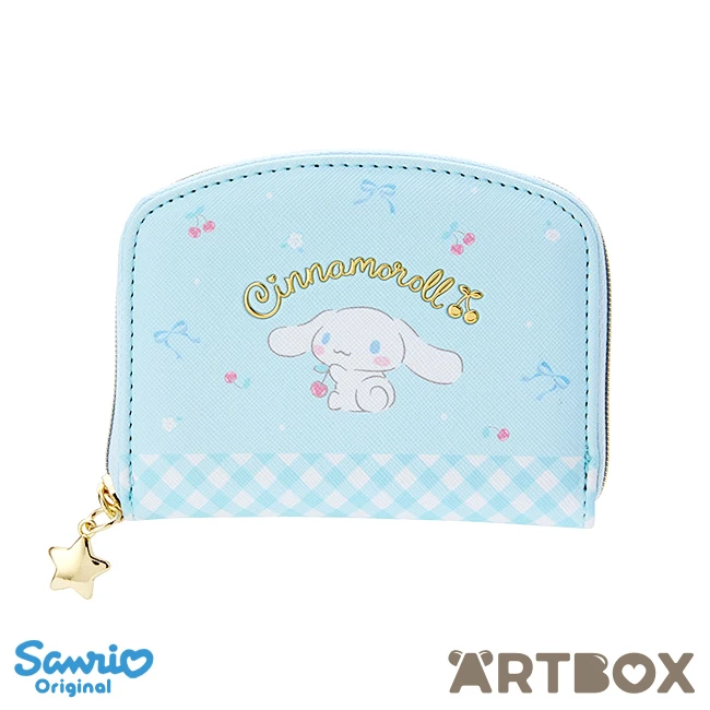 SANRIO Cinnamoroll Golden Logo Detail Zipped Coin Purse 1 SANRIO Cinnamoroll Golden Logo Detail Zipped Coin Purse