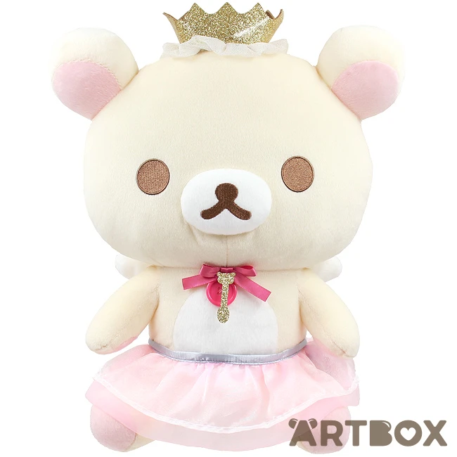 Korilakkuma Golden Crown Swan & Flower Large Plush 1 Korilakkuma Golden Crown Swan & Flower Large Plush