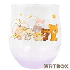 Rilakkuma And Friends Swan & Flower Rounded Glass Purple