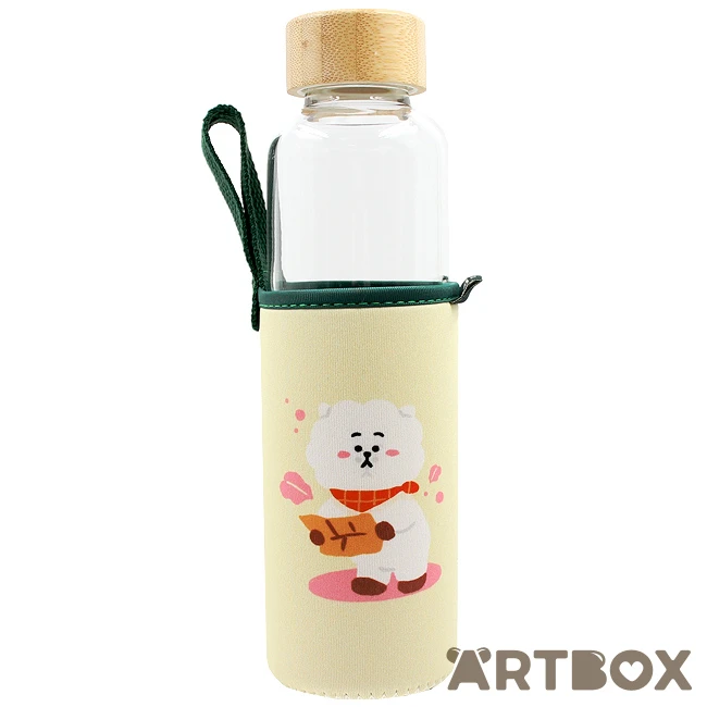 No Brand BT21 RJ Green Planet Glass Water Bottle 1 No Brand BT21 RJ Green Planet Glass Water Bottle