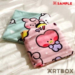No Brand BT21 Minini Floating Small Soft Lap Throw Blanket Pink -Fashion Gift Shop BT21 Minini Blanket Monopoly 4 650