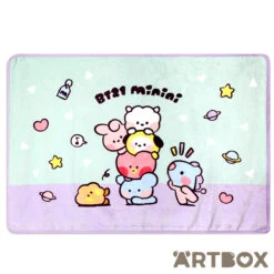 No Brand BT21 Minini Stack Small Soft Lap Throw Blanket Mint