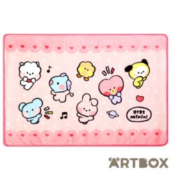 No Brand BT21 Minini Floating Small Soft Lap Throw Blanket Pink