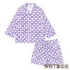 No Brand BT21 Minini Purple Light Woven Pyjama Set Medium