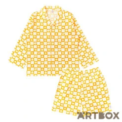 No Brand BT21 Minini Yellow Light Woven Pyjama Set Medium
