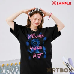No Brand BT21 RJ Black Utopia Series T-Shirt Medium -Fashion Gift Shop BT21 Utopia Tshirt RJ Black 3 650