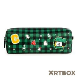 No Brand BT21 Chimmy Winter Gingham Zipped Pen Pouch