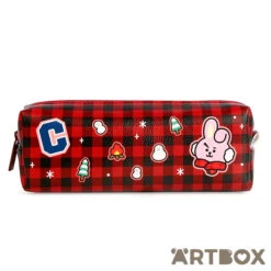 No Brand BT21 Cooky Winter Gingham Zipped Pen Pouch