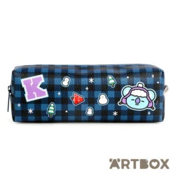 No Brand BT21 Koya Winter Gingham Zipped Pen Pouch