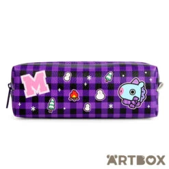 No Brand BT21 Mang Winter Gingham Zipped Pen Pouch