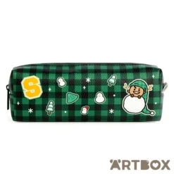 No Brand BT21 Shooky Winter Gingham Zipped Pen Pouch