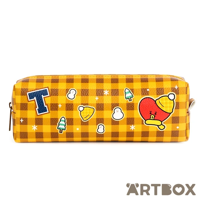 No Brand BT21 Tata Winter Gingham Zipped Pen Pouch 1 No Brand BT21 Tata Winter Gingham Zipped Pen Pouch