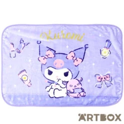 SANRIO Kuromi Cosmetics Small Fluffy Blanket With Popper