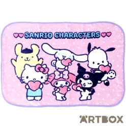 Sanrio Characters Hearts Small Fluffy Blanket With Popper