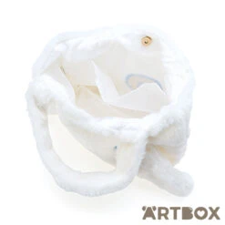 SANRIO Cinnamoroll Face Design Faux Fur Style Plush Handbag -Fashion Gift Shop CN31 Plush Tote Mini 3 650