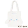 SANRIO Cinnamoroll Face Design Faux Fur Style Plush Tote Bag