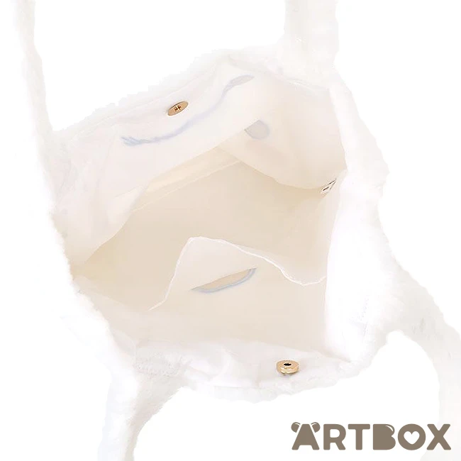 SANRIO Cinnamoroll Face Design Faux Fur Style Plush Tote Bag 3 SANRIO Cinnamoroll Face Design Faux Fur Style Plush Tote Bag - Image 3