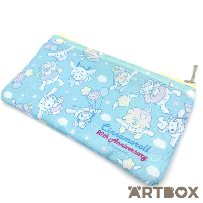 SANRIO Cinnamoroll 20th Anniversary Zipped Flat Pouch Blue 2 SANRIO Cinnamoroll 20th Anniversary Zipped Flat Pouch Blue - Image 2