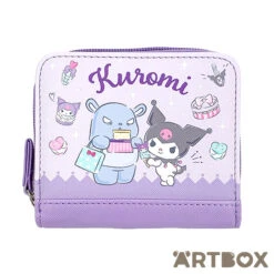 SANRIO Kuromi & Baku Shopping Purple Small Folding Wallet