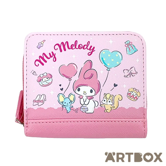 SANRIO My Melody Balloons Pink Small Folding Wallet 1 SANRIO My Melody Balloons Pink Small Folding Wallet