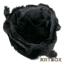 SANRIO Kuromi Face Design Faux Fur Style Plush Handbag 5 SANRIO Kuromi Face Design Faux Fur Style Plush Handbag -Fashion Gift Shop KU33 Plush Tote Mini 3 650