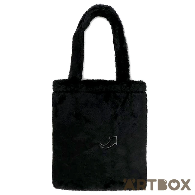 SANRIO Kuromi Face Design Faux Fur Style Plush Tote Bag 2 SANRIO Kuromi Face Design Faux Fur Style Plush Tote Bag - Image 2