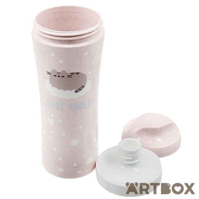 No Brand Pusheen The Cat Just Chill Water Bottle Pink 2 No Brand Pusheen The Cat Just Chill Water Bottle Pink - Image 2