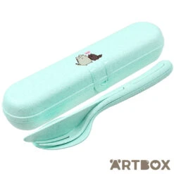 No Brand Pusheen The Cat Click Together Cutlery Set In Case Mint