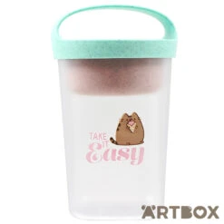 No Brand Pusheen The Cat Take It Easy Clear Snack Pot With Tray